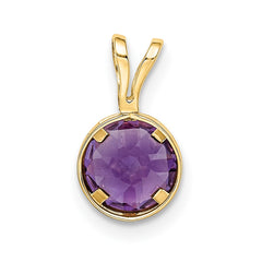 14k 6mm Amethyst bezel pendant - 2
