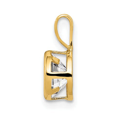 14k 6mm Cubic Zirconia bezel pendant