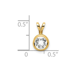 14k 6mm Cubic Zirconia bezel pendant