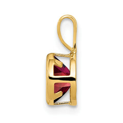 14k 6mm Garnet bezel pendant - 2