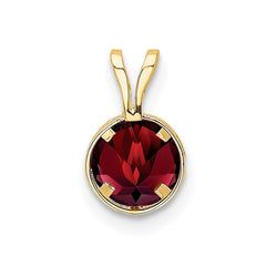 14k 6mm Garnet bezel pendant - 2