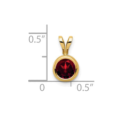 14k 6mm Garnet bezel pendant - 2