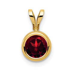 14k 6mm Garnet bezel pendant - 2