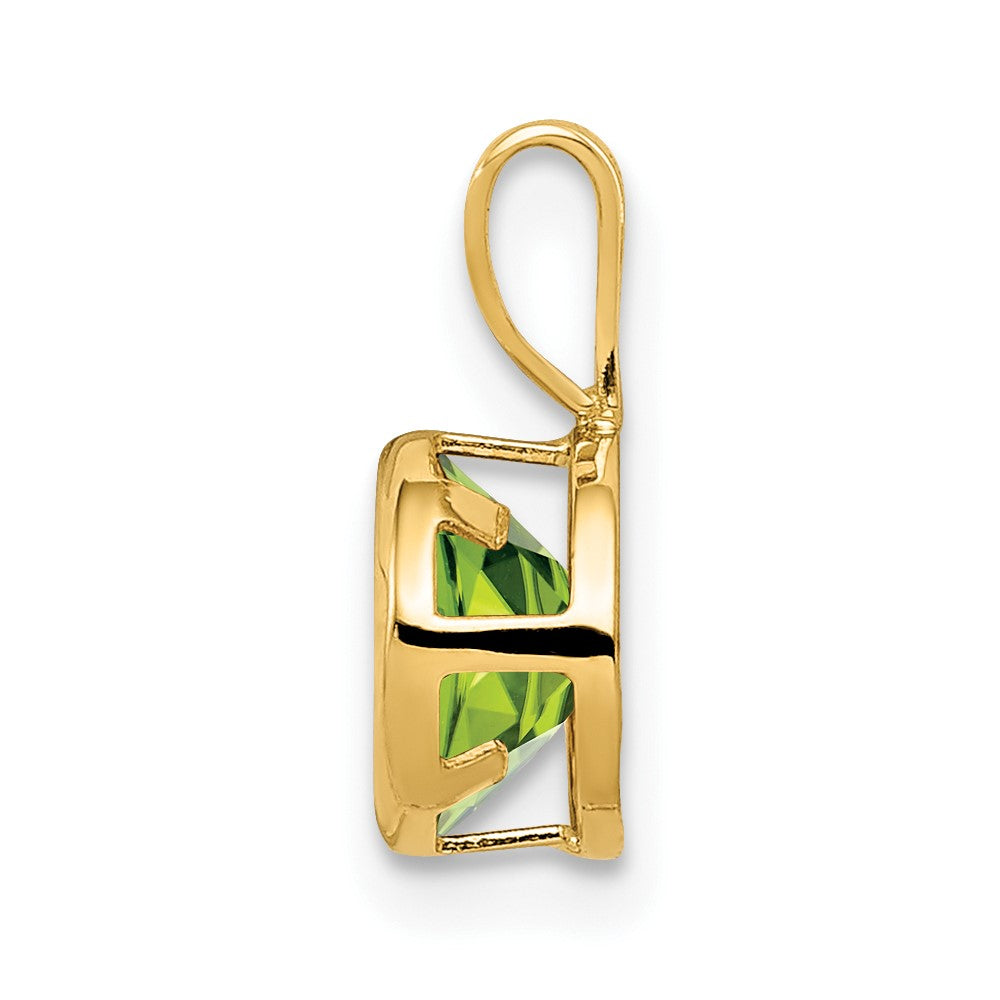 14k 6mm Peridot bezel pendant