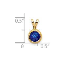 14k 6mm Sapphire Bezel-set Pendant