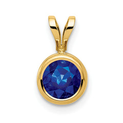14k 6mm Sapphire Bezel-set Pendant