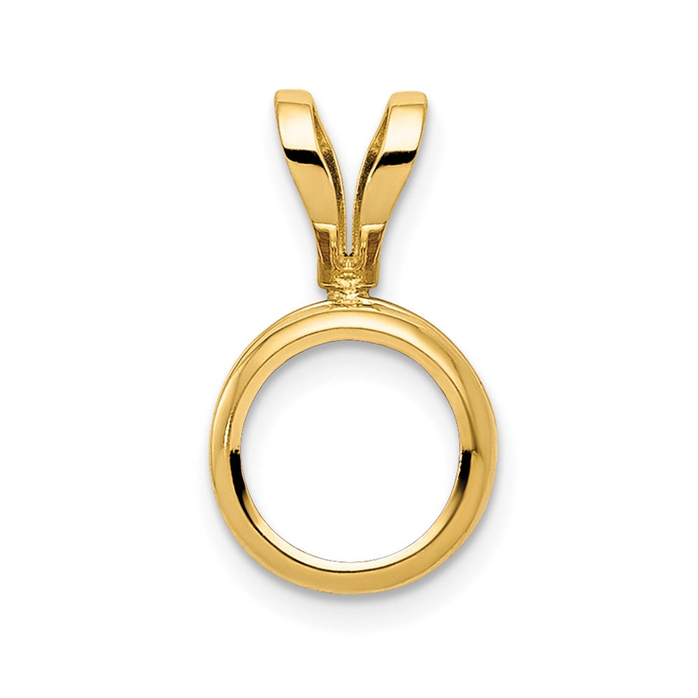 14k 6mm Round Bezel Pendant Mounting - 2