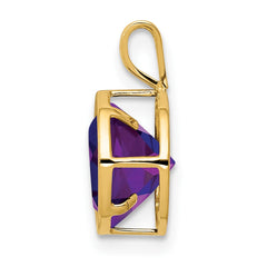 14k 8mm Amethyst bezel pendant