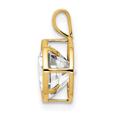 14k 8mm Cubic Zirconia bezel pendant