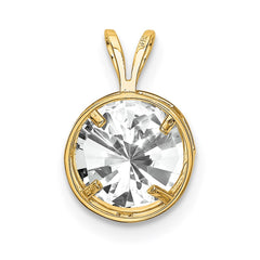 14k 8mm Cubic Zirconia bezel pendant