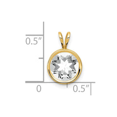 14k 8mm Cubic Zirconia bezel pendant