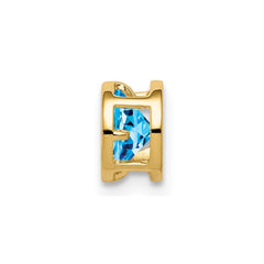 14k 5mm Blue Topaz bezel pendant