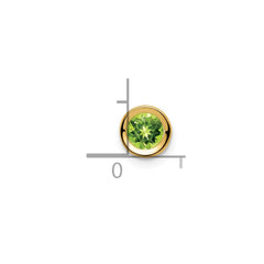 14k 5mm Peridot bezel pendant