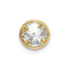 14k 6mm Cubic Zirconia Bezel Pendant