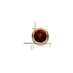 14k 6mm Garnet bezel pendant