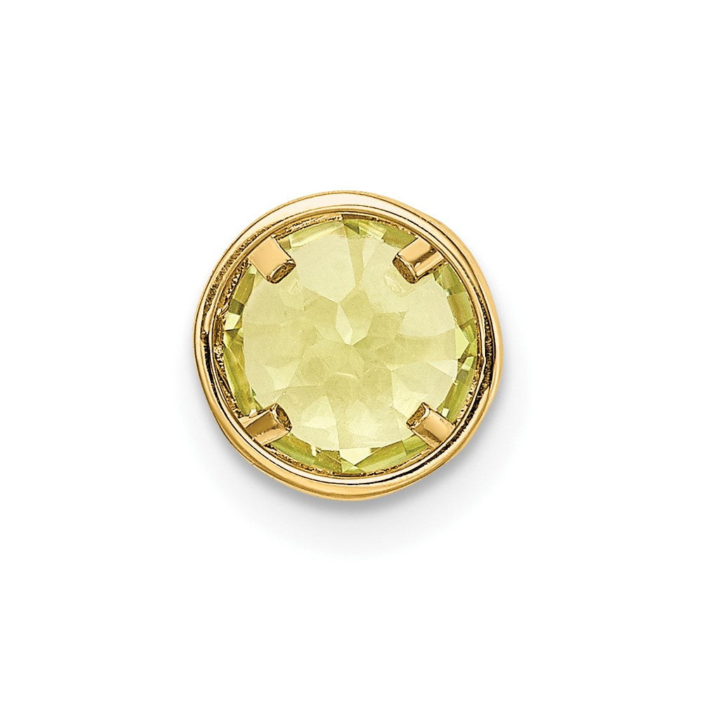 14k 6mm Peridot bezel pendant - 2
