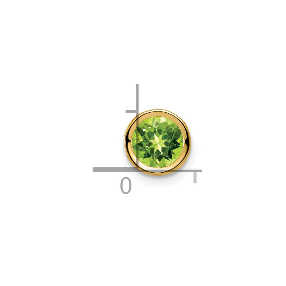 14k 6mm Peridot bezel pendant - 2