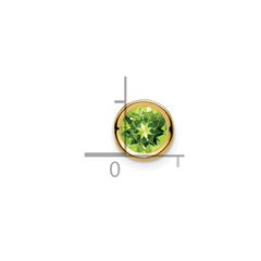 14k 6mm Peridot bezel pendant - 2