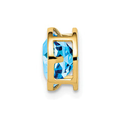 14k 7mm Blue Topaz bezel pendant