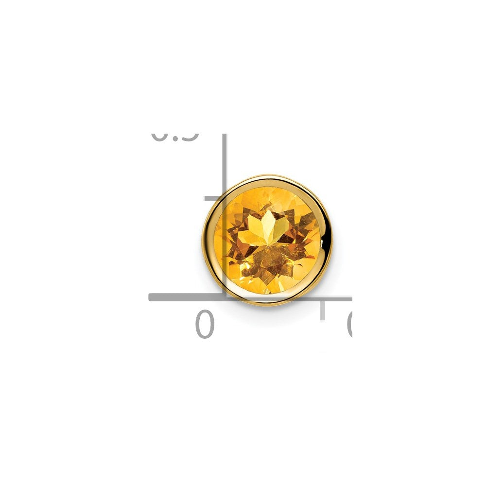 14k 7mm Citrine bezel pendant