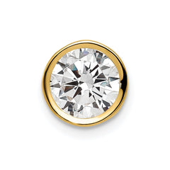 14k 7mm Cubic Zirconia Bezel Pendant