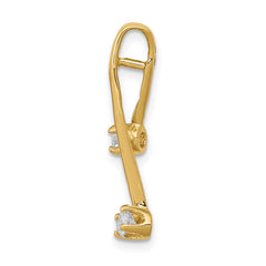 14k Complete 2-3.0mm Two-stone AA Diamond Chain Slide