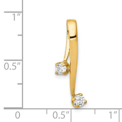 14k Complete 2-3.0mm Two-stone AA Diamond Chain Slide