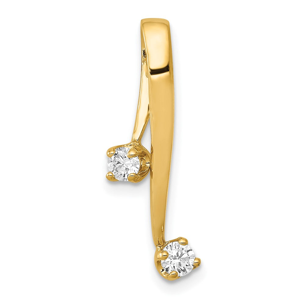 14k Complete 2-3.0mm Two-stone AA Diamond Chain Slide