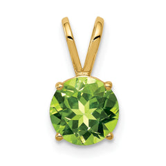 14k 7mm Peridot pendant
