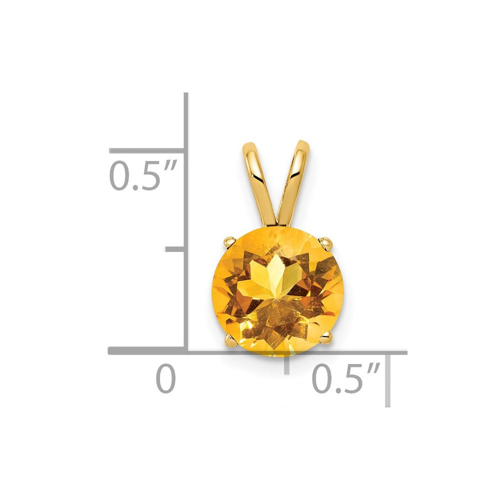 14k 8mm Citrine pendant