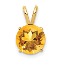 14k 8mm Citrine pendant
