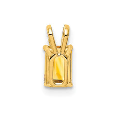 14k 6x4mm Emerald Cut Citrine pendant