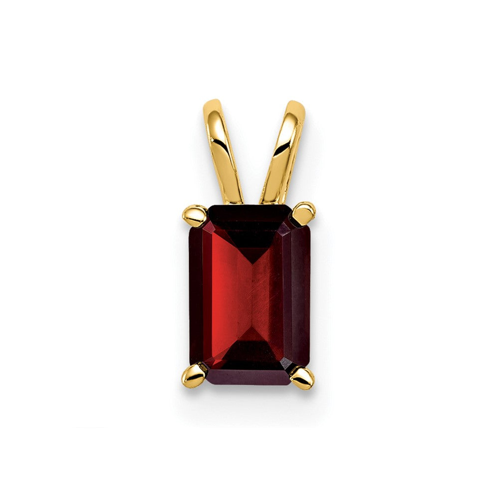 14k 6x4mm Emerald Cut Garnet pendant