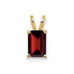 14k 6x4mm Emerald Cut Garnet pendant
