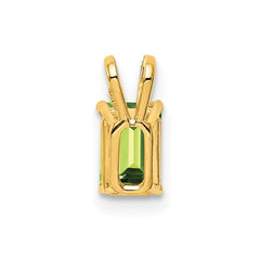 14k 6x4mm Emerald Cut Peridot pendant