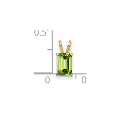 14k 6x4mm Emerald Cut Peridot pendant