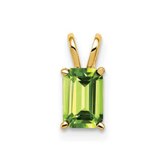14k 6x4mm Emerald Cut Peridot pendant