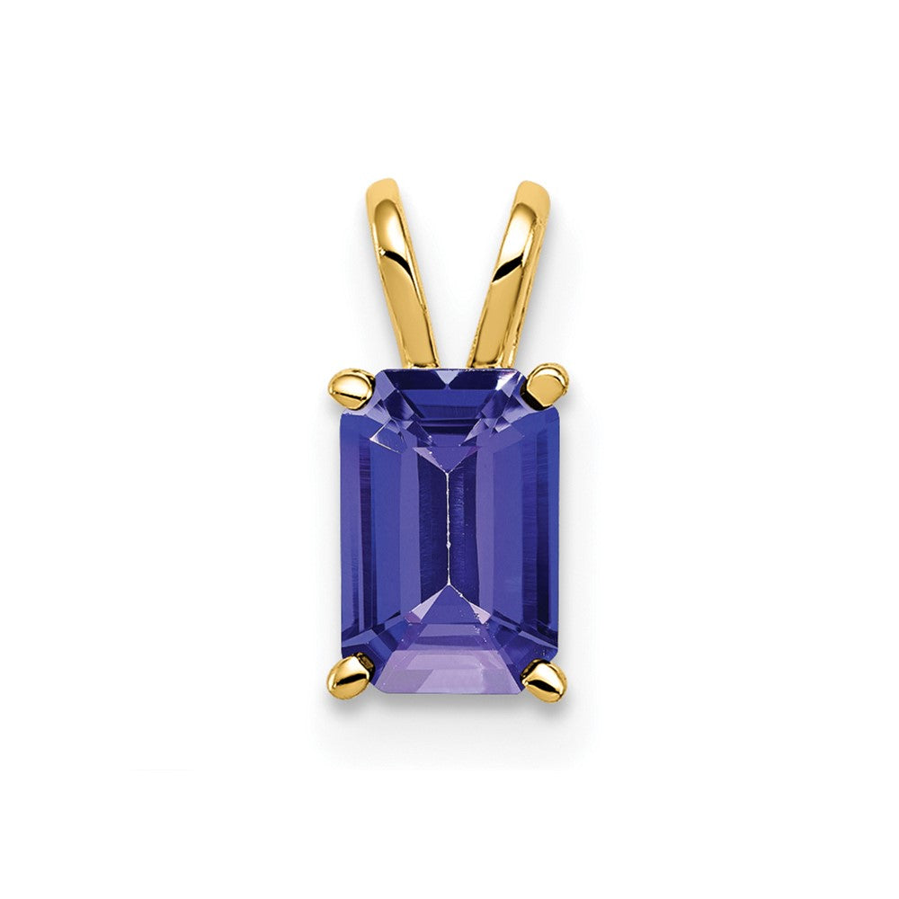14k 6x4mm Emerald Cut Tanzanite pendant