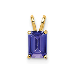 14k 6x4mm Emerald Cut Tanzanite pendant