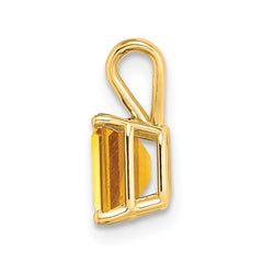 14k 7x5mm Emerald Cut Citrine pendant