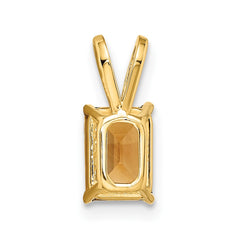 14k 7x5mm Emerald Cut Citrine pendant