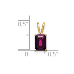 14k 7x5mm Emerald Cut Rhodolite Garnet pendant