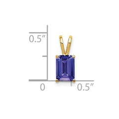 14k 7x5mm Emerald Cut Tanzanite pendant