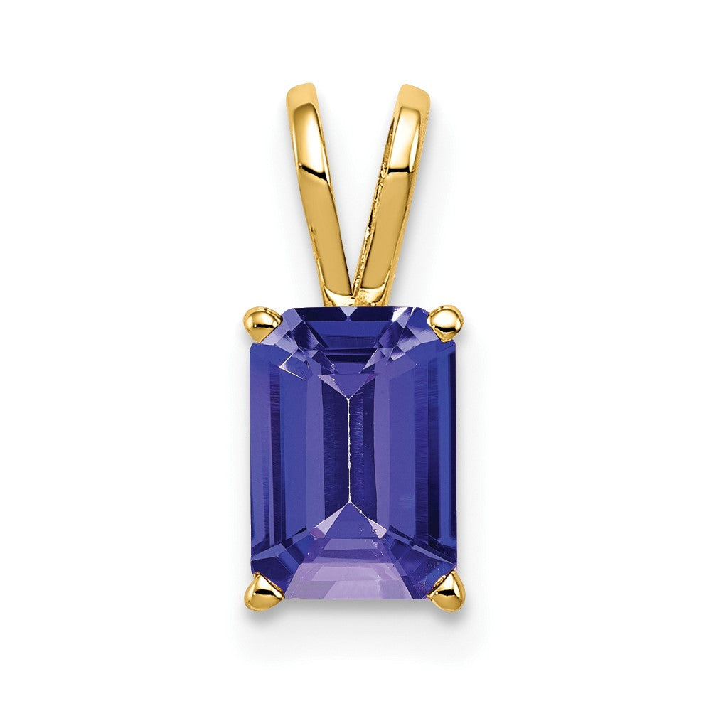 14k 7x5mm Emerald Cut Tanzanite pendant