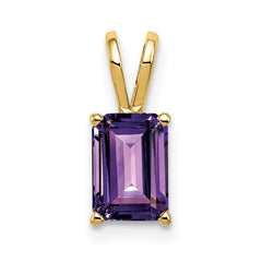 14k 8x6mm Emerald Cut Amethyst pendant