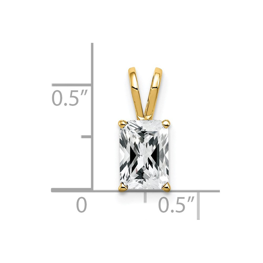 14k 8x6mm Emerald Cut Cubic Zirconia pendant