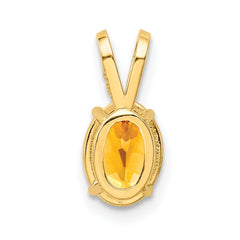 14k 7x5mm Oval Citrine pendant