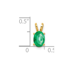 14k 7x5mm Oval Emerald pendant