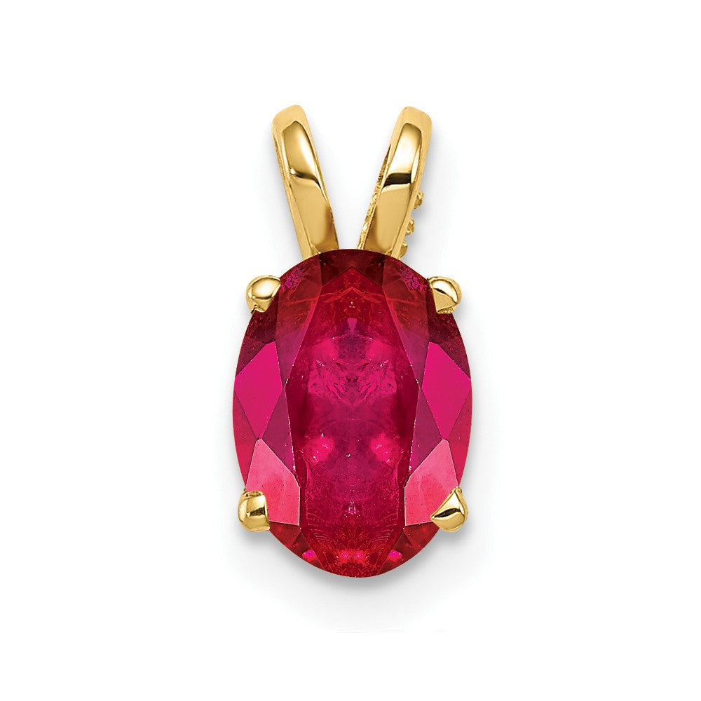 14k 8x6mm Oval Ruby Pendant