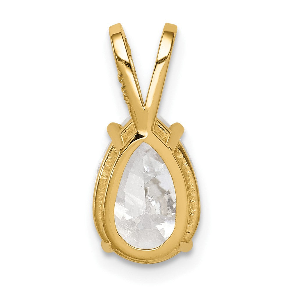 14k 10x7mm Pear Cubic Zirconia pendant